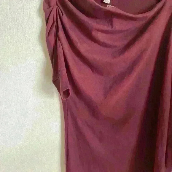 Free People Beach Free-est Modern Exaggerated Neckline Twist Draped Dress XS - Picture 7 of 10